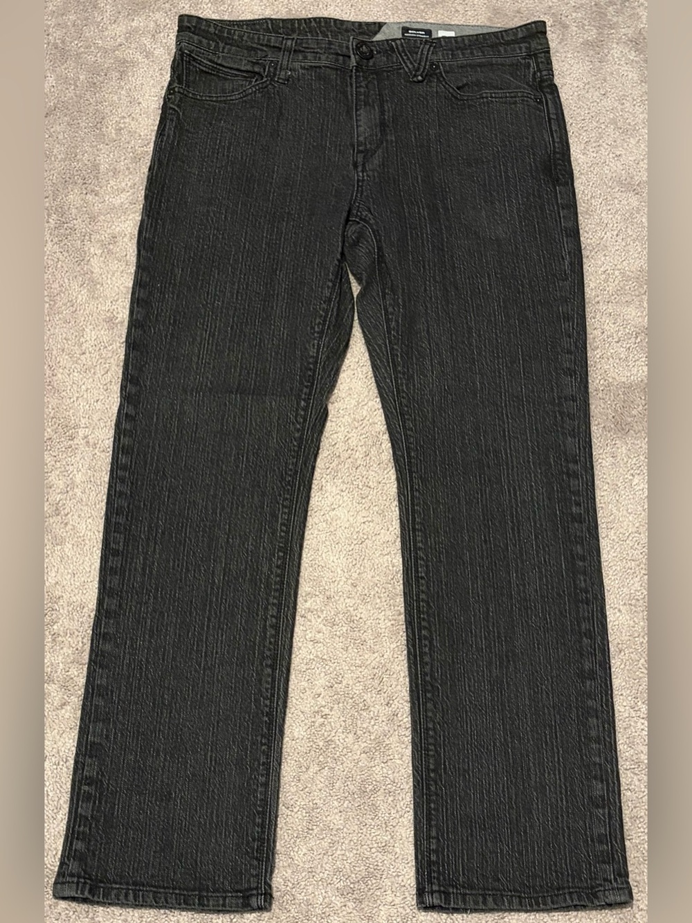 Volcom Solver Modern Straight Black Jeans Men’s Size 34x30 True To This
